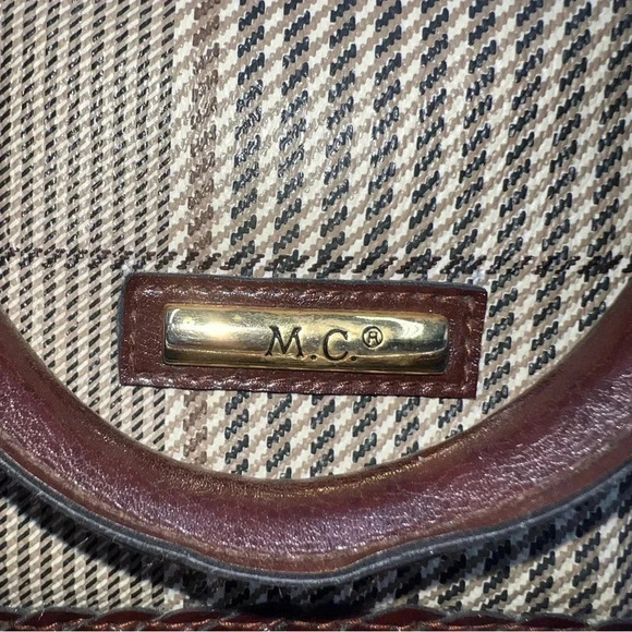 MC‎ Marc Chantal Shoulder Crossbody Handbag Brown & Beige Tartan Purse - Picture 7 of 10